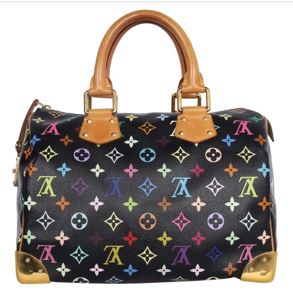 Black Louis Vuitton Monogram Multicolore Speedy 30 Boston Bag - Picture 3 of 8